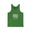 Peace Is a Universal Language Tank Top – Graphic Message Muscle Tee by Tristan’s Treehouse