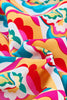 Abstract Geometric Print Long Sleeve High Waist Dress