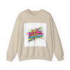 Stay Chill Crash Out Crewneck Sweatshirt | neon graffiti meltdown design by Tristan’s Treehouse