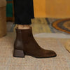 Women’s Suede Mid-Heel Martin Boots – Chic Casual Ankle Boots by FitiqueFit