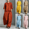 Three-Quarter Sleeve Shirt & Loose Trousers Two-Piece Set by FitiqueFit