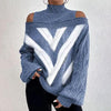 Women’s Elegant Off-Shoulder Turtleneck Sweater — Long Sleeve Knit Top by FitiqueFit