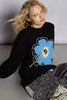 POL Floral Pattern Round Neck Sweater with Exposed Stitching by FitiqueFit