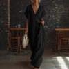 Lace-Trimmed Loose Linen Cotton Long Dress for Women by FitiqueFit