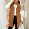 Wool-Like Sleeveless Vest with Lapel by FitiqueFit