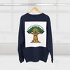 Curage Is a Universal Language Crewneck Sweatshirt — Teistan’s Tree House Back Patch by Tristan’s Treehouse