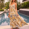 Women’s Fitted-Waist Floral Print Maxi Vintage Dress by FitiqueFit