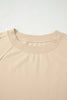 Beige Solid Color Raw Seam Patchwork Baggy Sweatshirt by Wild and Free Boutique