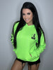 Out Here Being Wild Neon Green Hoodie by Luckless Outfitters