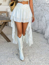 Devine High-Low Ruched Layered Skirt