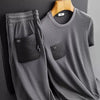Anti-Wrinkle Flex Suit Mens Short Sleeve Slim Fit Shirts by FitiqueFit