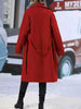 Womens Winter Coat Trend Lapel Double-breasted Trench Coat With Belt Winter Fashion Solid Color Long Jacket Outwear Women Clothing Notched Lapel Collar Double Breasted Pea Coat Winter Wool Blend Over Coats Long Jackets by Stevvex