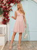 Women's Solid V-Neck Textured Fabric Summer Dress by FitiqueFit