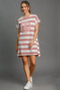 Peace Applique Striped Short Sleeve Mini Dress – Trendy Stripes, Playful Peace Applique, and High-Low Hem for a Chic Casual Look by Stevvex