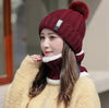 Women’s Winter Beanie Hat & Scarf – Warm Knitted Skull Cap Style by FitiqueFit