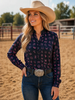 Neon Spur Brand Babe Quarter Button Pullover Rodeo Shirt Blouse by Neon Spur