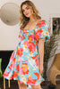 Printed New Summer Lady Smocked Puff Sleeve Mini Dress - Chic & Playful Dress For Girls with Ruffled Details and Feminine Fit by Stevvex