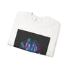 Neon Cyberpunk Skyline Sweatshirt | synthwave cityscape, future city art by Tristan’s Treehouse
