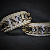 The "Metal" collar White & Gold- personalized! by Bestia Dog Gear