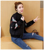 Cotton jacket with fashionable embroidered winter coat