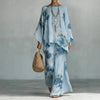 Floral Print Bamboo Linen Two-Piece Set | Wide-Leg Pants by FitiqueFit
