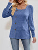 Ribbed Knit Slit Long Sleeve T-Shirt by Simply Love