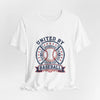 United by Baseball Tee | Patriotic Baseball Shirt, Vintage Red White Blue by Tristan’s Treehouse