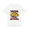 TACOS NOT TARIFFS Tee | taco pun, protest typography by Tristan’s Treehouse