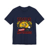 TACOS NOT TARIFFS Tee | taco pun, protest typography by Tristan’s Treehouse