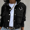 Women’s stand collar drawstring hem jacket by FitiqueFit