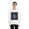 Neon Cyberpunk Skyline Sweatshirt | synthwave cityscape, future city art by Tristan’s Treehouse