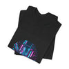 Neon Cyberpunk Skyline Tee | synthwave skyline, future city art by Tristan’s Treehouse