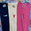 Lobster Embroidered T-Shirt by EnjoyMyDesign LLC