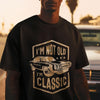 New 2025 Men's Printed T-Shirt - Black 100% Cotton Premium Tee, Durable Short-Sleeve Top