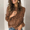 Women's Long-Sleeve Hollow Lace Splicing Top by FitiqueFit