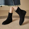 Women’s Fleece-Lined Ankle Boots – Round Toe Low Heel Winter Boots by FitiqueFit