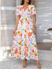 Elegant Printed V-Neck Short Sleeve Maxi Dress Beautiful Casual Women Long Dress by Stevvex