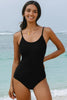 Dearlove Black Thin Strap Strappy Lace-up Open Back One Piece Swimsuit by Wild and Free Boutique
