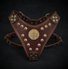 The ''Maximus'' harness Brown & Gold Small to Medium Size by Bestia Dog Gear