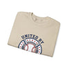 United by Baseball Crewneck Sweatshirt | Patriotic Baseball Graphic, Vintage Red White Blue by Tristan’s Treehouse