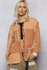 POL Button Down Hooded Jacket with Star Patch Pattern by FitiqueFit