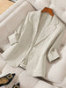 Women's Three-Quarter Sleeve Single-Button Casual Blazer by FitiqueFit