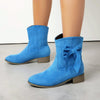 Low Heel Suede Large Size Sweet Bow Casual Boots by FitiqueFit