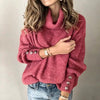 Women’s High Collar Knitted Sweatshirt – Long Sleeve Casual Pullover by FitiqueFit