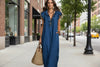 Women's Sleeveless Ruffle Pocket Maxi Dress by FitiqueFit
