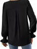 V-Neck Long Sleeve Ruffle Cuff Blouse by Wild and Free Boutique
