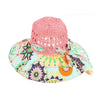 Women's Patterned Straw Beach Sun Hat – Round Crown UV Protection Summer Hat by FitiqueFit