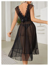 Sexy Polka Dot Nightdress Princess Cami Dress Summer Women Mesh Private Pajamas Backless Outerwear