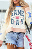 GAME DAY Star Patch Round Neck Long Sleeve Sweatshirt by Wild and Free Boutique