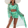 Multi-Color Print Bikini Three-Piece Set – Padded Swimwear for Women by FitiqueFit